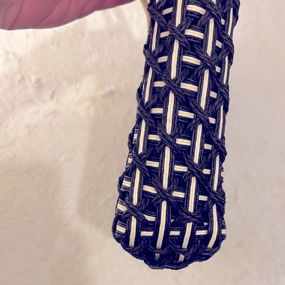 Woven Black and Tan Tote Bag - Picture 5 of 6